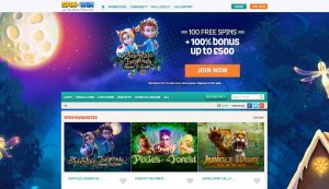 Spin and Win Casino Homepage