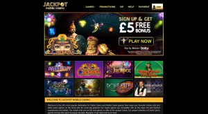 Jackpot Mobile Casino Homepage
